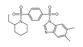 (9ci)-1-[[4-[(2-乙基-1-哌啶基)磺酰基]苯基]磺酰基]-5,6-二甲基-1H-苯并咪唑结构式