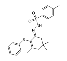 4-methyl-N'-(3,5,5-trimethyl-2-(phenylthio)cyclohex-2-en-1-ylidene)benzenesulfonohydrazide结构式