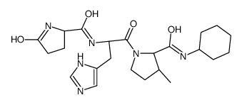 (2S,3S)-N-cyclohexyl-1-[(2S)-3-(1H-imidazol-5-yl)-2-[[(2S)-5-oxopyrrolidine-2-carbonyl]amino]propanoyl]-3-methylpyrrolidine-2-carboxamide结构式