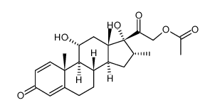 21-acetoxy-11α,17-dihydroxy-16α-methyl-pregna-1,4-diene-3,20-dione结构式