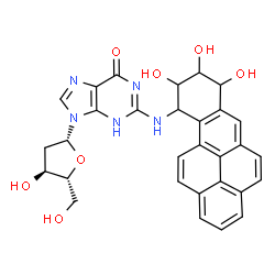 7,8-dihydroxy-9,10-epoxide-7,8,9,10-tetrahydrobenzo(a)pyrene-10-deoxyguanosine结构式