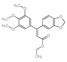 2-Propenoicacid, 3-(1,3-benzodioxol-5-yl)-3-(3,4,5-trimethoxyphenyl)-, ethyl ester结构式