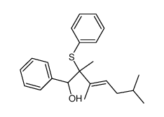 (E)-2,3,6-Trimethyl-1-phenyl-2-phenylsulfanyl-hept-3-en-1-ol结构式