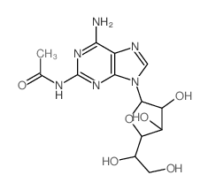 N-[6-amino-9-[5-(1,2-dihydroxyethyl)-3,4-dihydroxy-oxolan-2-yl]purin-2-yl]acetamide Structure