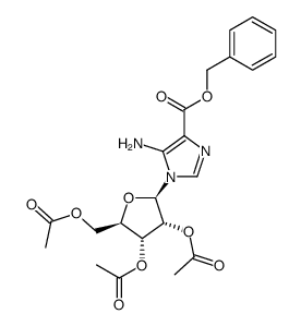 5-amino-1-(2,3,5-tri-O-acetyl-β-D-ribofuranosyl)imidazole-4-carboxylic acid benzyl ester结构式