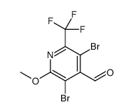 3,5-二溴-2-甲氧基-6-三氟甲基吡啶-4-甲醛结构式