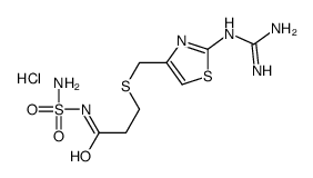 3-[[[2-[(氨基亚胺甲基)氨基]-4-噻唑基]甲基]硫基]-N-(氨基磺酰基)丙酰胺单盐酸盐结构式