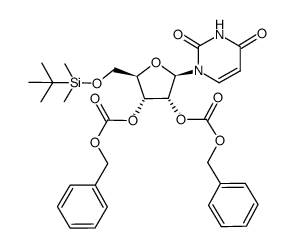 5'-O-tert-butyldimethylsilyl-2',3'-O-bis(benzyloxycarbonyl)uridine结构式