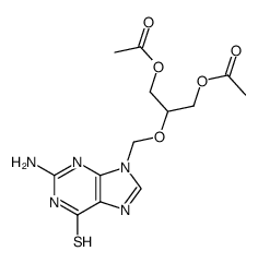 2-amino-9-[(1,3-diacetoxy-2-propoxy)methyl]-6-thiopurine Structure