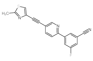3-氟-5-(5-((2-甲基噻唑-4-基)乙炔)吡啶-2-基)苯甲腈结构式