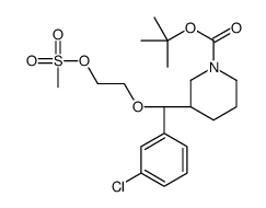 2-Methyl-2-propanyl (3R)-3-[(R)-(3-chlorophenyl){2-[(methylsulfon yl)oxy]ethoxy}methyl]-1-piperidinecarboxylate Structure