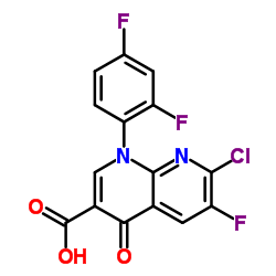 7-氯-1-(2,4-二氟苯)-6-氟-4-酮-1,4-二氢-1,8-萘啶-3-羧酸图片
