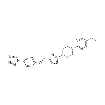 5-乙基-2-[4-[4-[[[4-(1H-四氮唑-1-基)苯基]氧基]甲基]噻唑-2-基]哌啶-1-基]嘧啶图片
