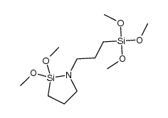 1,1-dimethoxy-1-sila-2-(3-(trimethoxysilyl)propyl)azacyclopentane Structure