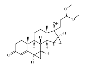 17α-(3,3-dimethoxypropyl)-6β,7β,15β,16β-dimethylen-androst-4-en17β-ol-3-one结构式