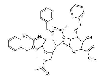 Methyl 6-O-acetyl-4-O-(2-O-acetyl-3-O-benzyl-6-methyl-α-L-idopyra nuronosyl)-3-O-benzyl-2-{[(benzyloxy)carbonyl]amino}-2-deoxy-α-D- glucopyranoside Structure