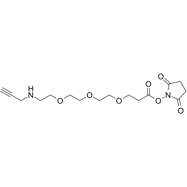 Propargyl-NH-PEG3-C2-NHS ester结构式