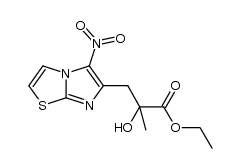 ethyl 2-hydroxy-2-methyl-3-(5-nitroimidazo[2,1-b]thiazol-6-yl)propanoate结构式