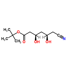(3R,5R)-tert-butyl-6-cyano-3,5-dihydroxyhexanoate Structure