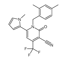 1-(2,4-二甲基苄基)-6-(1-甲基-1H-吡咯-2-基)-2-氧代-4-(三氟甲基)-1,2-二氢吡啶-3-甲腈结构式