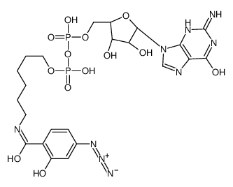 GDP-hexanolaminyl-4-azidosalicylic acid structure