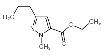 1-Methyl-3-propyl-1H-pyrazole-5-carboxylic acid ethyl ester structure