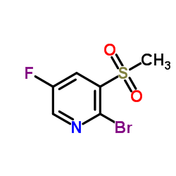 2-Bromo-5-fluoro-3-(methylsulfonyl)pyridine structure