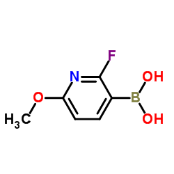 (2-氟-6-甲氧基吡啶-3-基)硼酸结构式