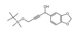 1-(benzo[d][1,3]dioxol-5-yl)-4-((tert-butyldimethylsilyl)oxy)but-2-yn-1-ol Structure