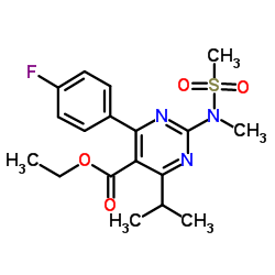 4-(4-氟苯基)-6-异丙基-2-(N-甲基-N-甲磺酰胺基)-5-甲酸乙酯-1-嘧啶结构式