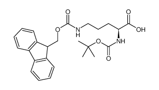 N-叔丁氧羰基-N'-芴甲氧羰基-L-鸟氨酸结构式