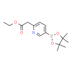 2-(5-(4,4,5,5-四甲基-1,3,2-二氧硼杂环戊烷-2-基)吡啶-2-基)乙酸乙酯结构式