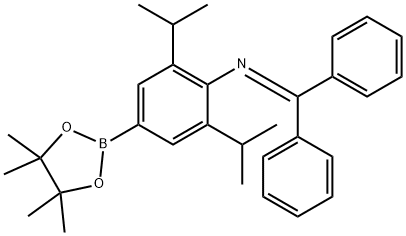 N-(二苯基亚甲基)-2,6-二异丙基-4-(4,4,5,5-四甲基-1,3,2-二氧硼杂环戊烷-2-基)苯胺结构式