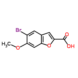 5-溴-6-甲氧基苯并呋喃-2-羧酸结构式