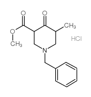 3-甲基-5-甲氧羰基-1-苄基-4-哌啶酮盐酸盐结构式