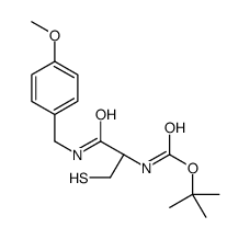 (R)-3-疏基-1-(4-甲氧基苄基氨基)-1-氧代丙烷-2-基氨基甲酸叔丁酯结构式