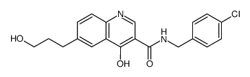 N-(4-chlorobenzyl)-4-hydroxy-6-(3-hydroxypropyl)-3-quinolinecarboxamide结构式