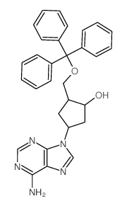 Cyclopentanol,4-(6-amino-9H-purin-9-yl)-2-[(triphenylmethoxy)methyl]-, (1R,2S,4S)-rel- Structure