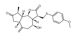 (3S,3aR,4S,6aR,9S,9aR,9bR)-4-hydroxy-3-(((4-methoxyphenyl)thio)methyl)-9-methyl-6-methyleneoctahydroazuleno[4,5-b]furan-2,8(3H,9bH)-dione结构式