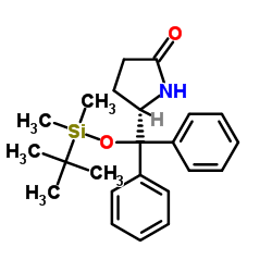 (5S)-5-[[[(1,1-dimethylethyl)dimethylsilyl]oxy]diphenylmethyl]-2-Pyrrolidinone结构式