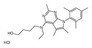 4-(N-ETHYL-N-4-HYDROXYBUTYL)AMINO-2,5,6-TRIMETHYL-7-(2,4,6-TRIMETHYLPHENYL)PYRROLO[2,3-D]PYRIMIDINE HYDROCHLORIDE结构式