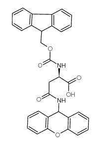 N2-[(9H-芴-9-基甲氧基)羰基]-N-9H-氧杂蒽-9-基-D-天冬氨酰胺结构式