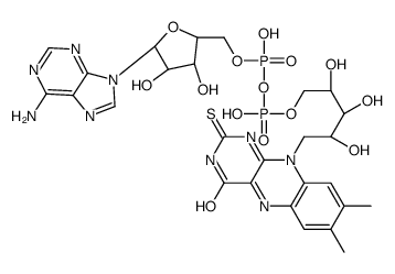 [[(2R,3S,4R,5R)-5-(6-aminopurin-9-yl)-3,4-dihydroxyoxolan-2-yl]methoxy-hydroxyphosphoryl] [5-(7,8-dimethyl-4-oxo-2-sulfanylidenebenzo[g]pteridin-10-yl)-2,3,4-trihydroxypentyl] hydrogen phosphate结构式