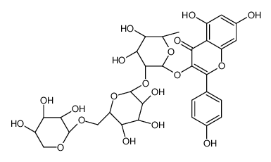 5,7-Dihydroxy-2-(4-hydroxyphenyl)-4-oxo-4H-chromen-3-yl β-D-xylopyranosyl-(1->6)-β-D-glucopyranosyl-(1->2)-6-deoxy-α-L-mannopyranoside Structure