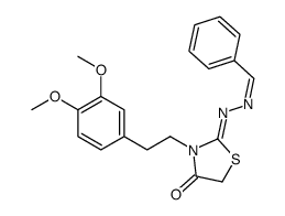 Benzaldehyde [3-[2-(3,4-dimethoxyphenyl)ethyl]-4-oxothiazolidin-2-ylidene]hydrazone结构式