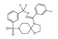 (3-methylphenyl)-[8-[3-(trifluoromethyl)phenyl]sulfonyl-1-thia-4,8-diazaspiro[4.5]decan-4-yl]methanone结构式
