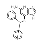 2-benzhydrylsulfanyl-5,7,9-triazabicyclo[4.3.0]nona-2,4,6,8-tetraen-4-amine Structure