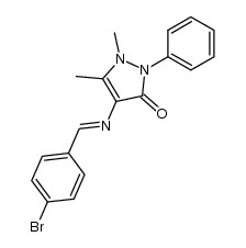 4-((4-bromobenzylidene)amino)-1,5-dimethyl-2-phenyl-1H-pyrazol-3(2H)-one Structure
