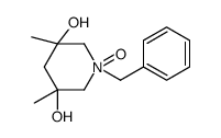 1-benzyl-3,5-dimethyl-1-oxidopiperidin-1-ium-3,5-diol结构式