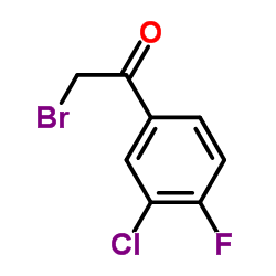 2-Bromo-1-(3-chloro-4-fluorophenyl)ethanone Structure